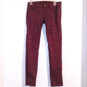 Purple Leopard Print Skinny Jeans Sz 3 Request